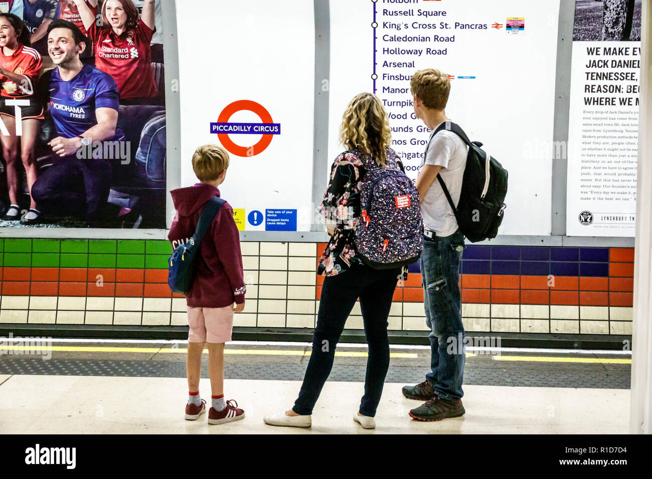London England,UK,United Kingdom Great Britain,Soho,Piccadilly Circus Underground Station train Tube,subway tube,public transportation,platform,adult Stock Photo