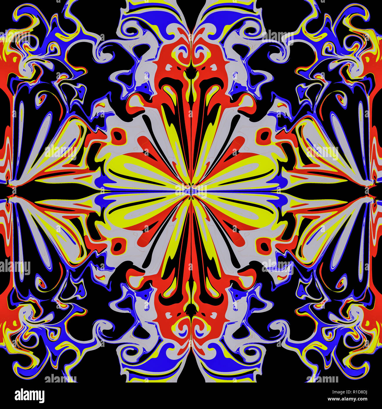 Abstract digital art - colourful swirls Stock Photo
