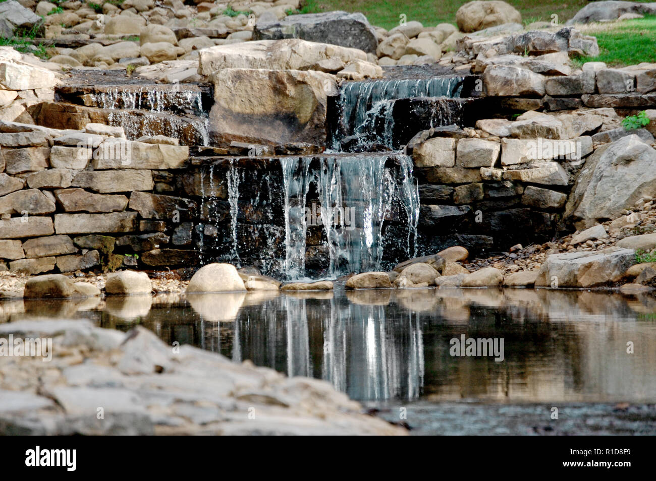 Waterfall hardscape Stock Photo