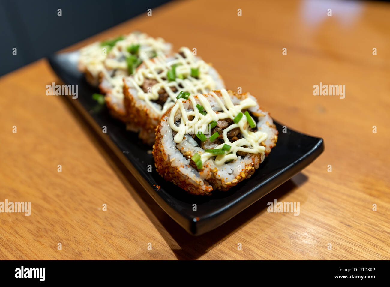 Japanese fusion food chashu(thickly cut pork) roll, Philippines Stock