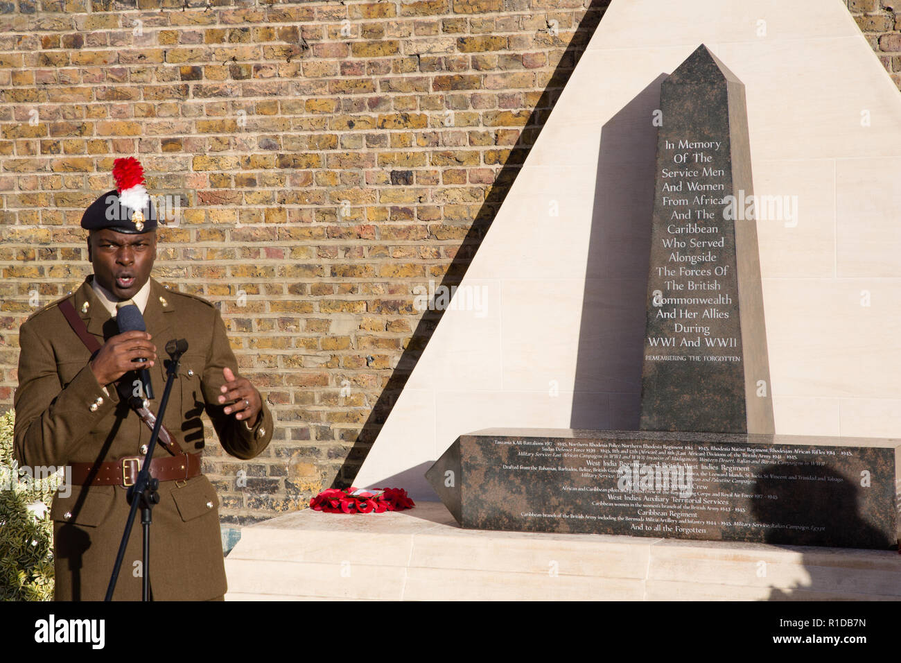 London UK 11th November 2018.  Shaun Bailey at the Remembrance Armistice Day Parade at the African Caribbean War Memorial in Windrush Square, Brixton. Credit: Thabo Jaiyesimi/Alamy Live News Stock Photo