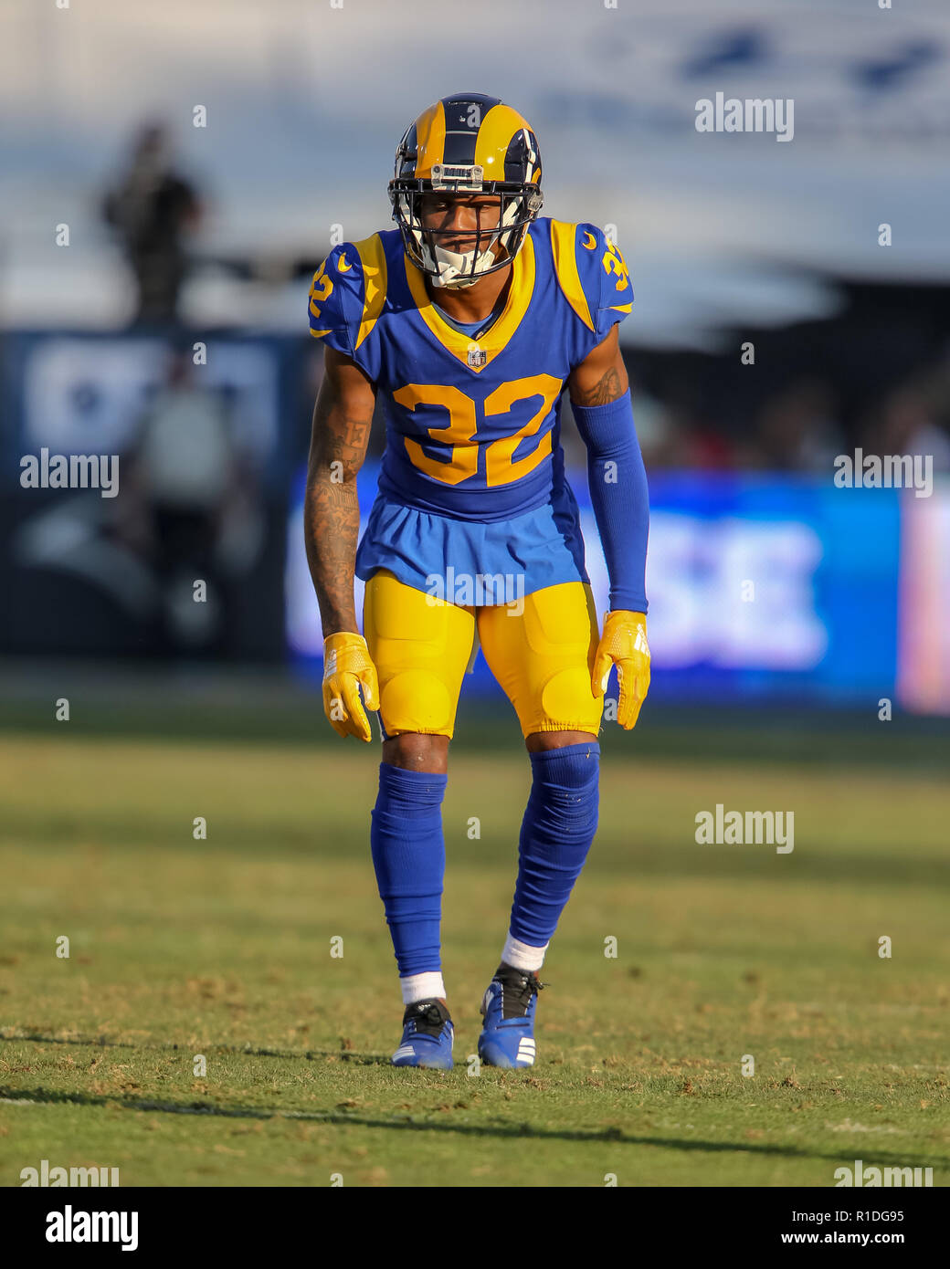 Los Angeles, CA, USA. 11th Nov, 2018. Los Angeles Rams cornerback Troy Hill  (32) during the NFL Seattle Seahawks vs Los Angeles Rams at the Los Angeles  Memorial Coliseum in Los Angeles,