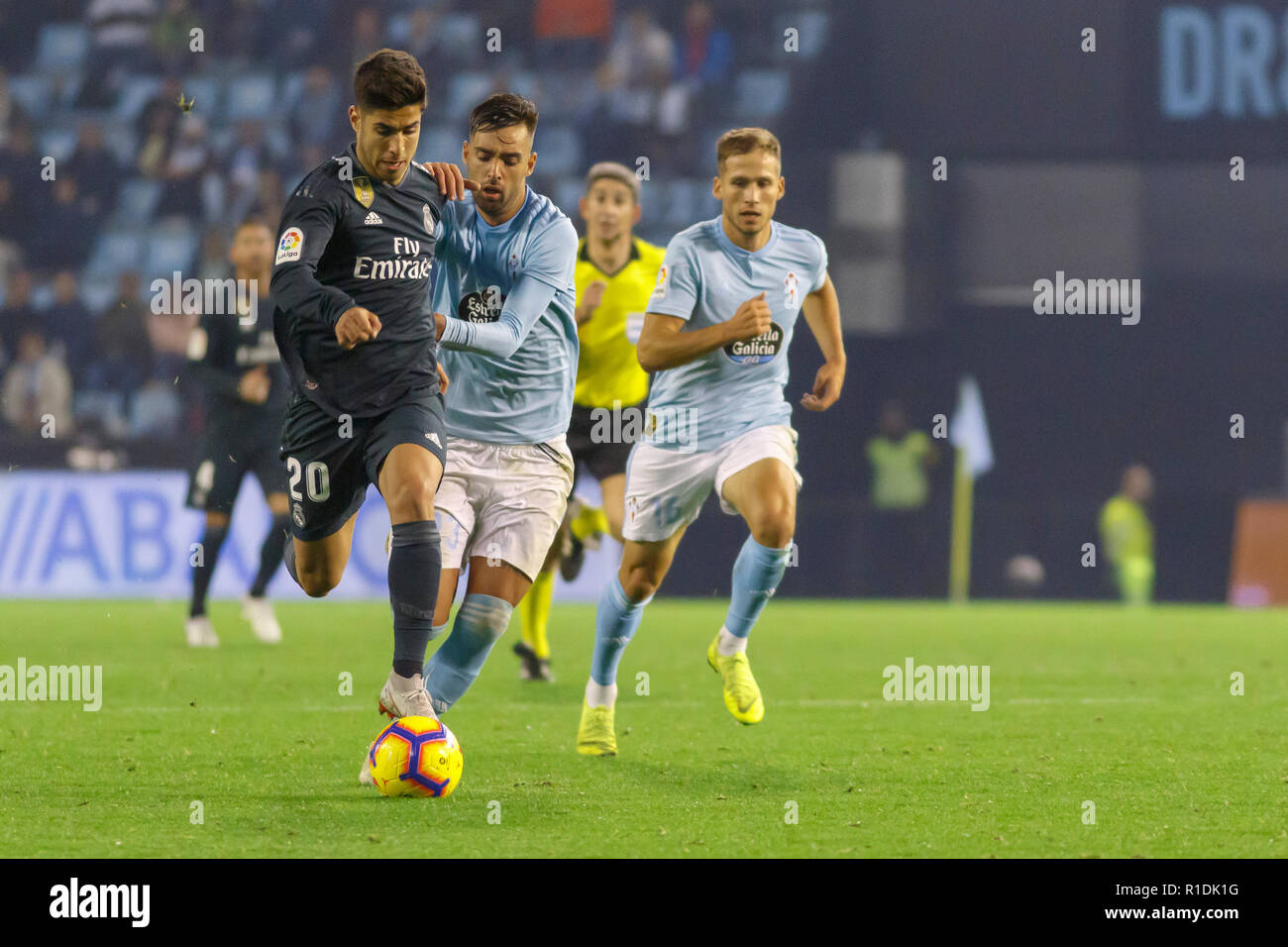 Vigo; Spain. 11 Nov; 2018. La Liga match between Real Club Celta de Vigo and Real Madrid in Balaidos stadium; Vigo; score 2-4. Credit: Brais Seara/Alamy Live News Stock Photo