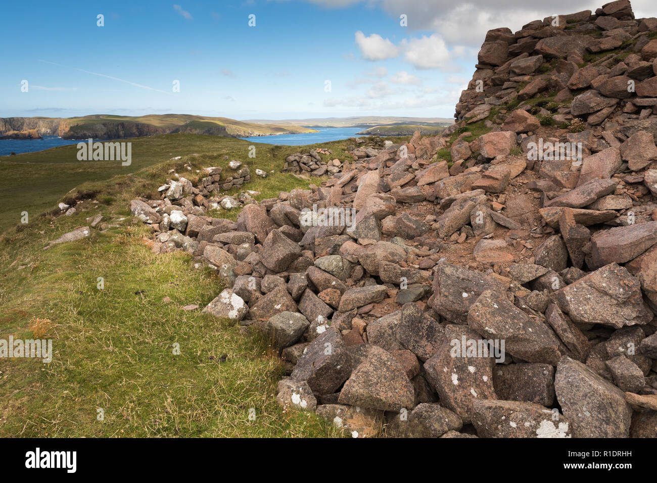 Broch of Culswick, Mainland, Shetland, Britain Stock Photo