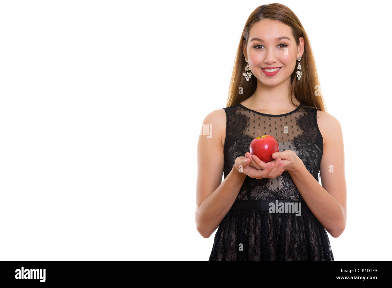 Happy asian woman red dress Cut Out Stock Images & Pictures - Alamy