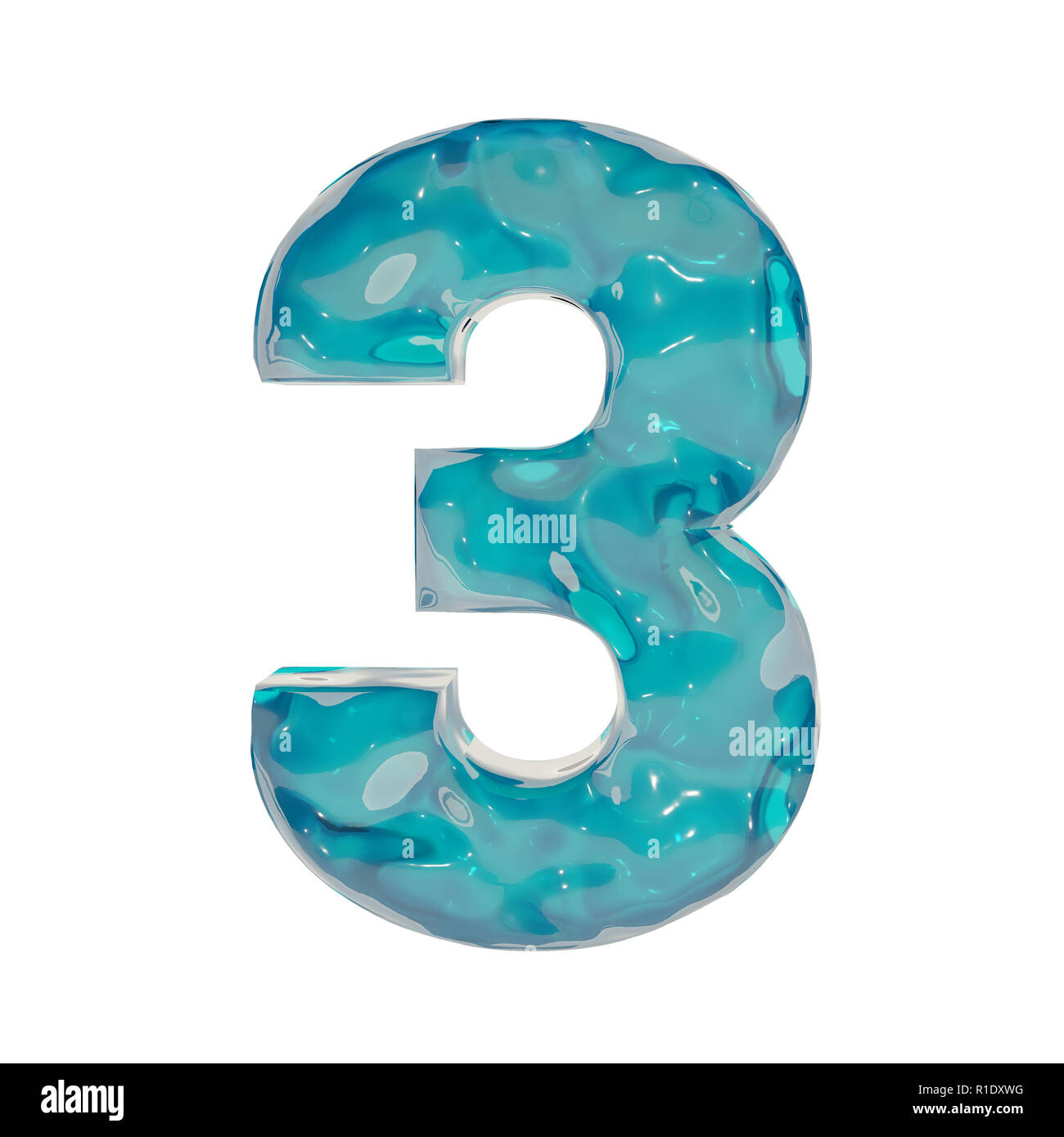 Blue Liquid / Water number, 3d rendering Stock Photo Alamy