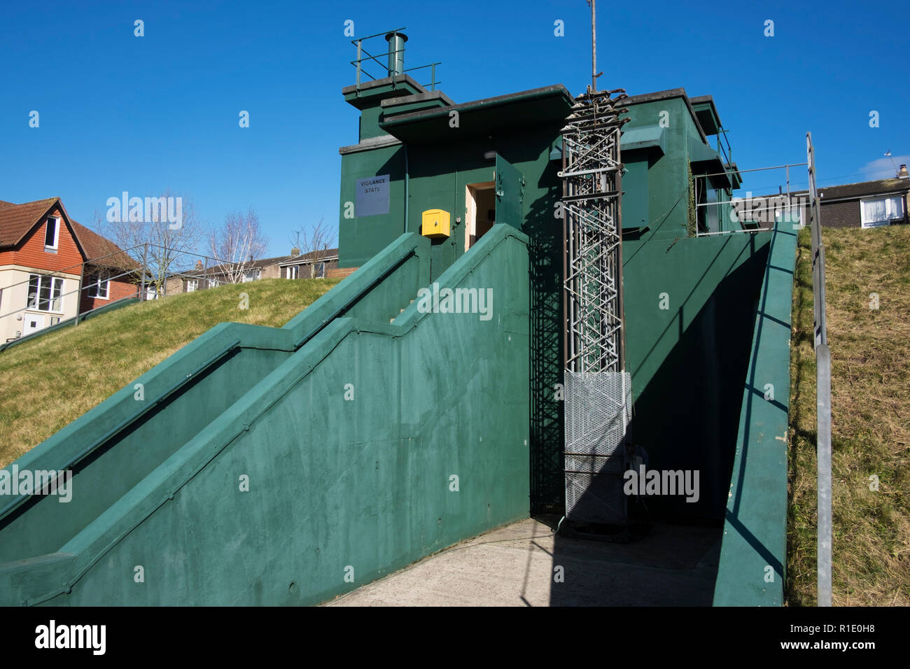 Cold War Bunker, located in Minument Close, York, North Yorkshire. Nuclear bunker that was in service from 1960s to 1990s, run by English Heritage, an Stock Photo