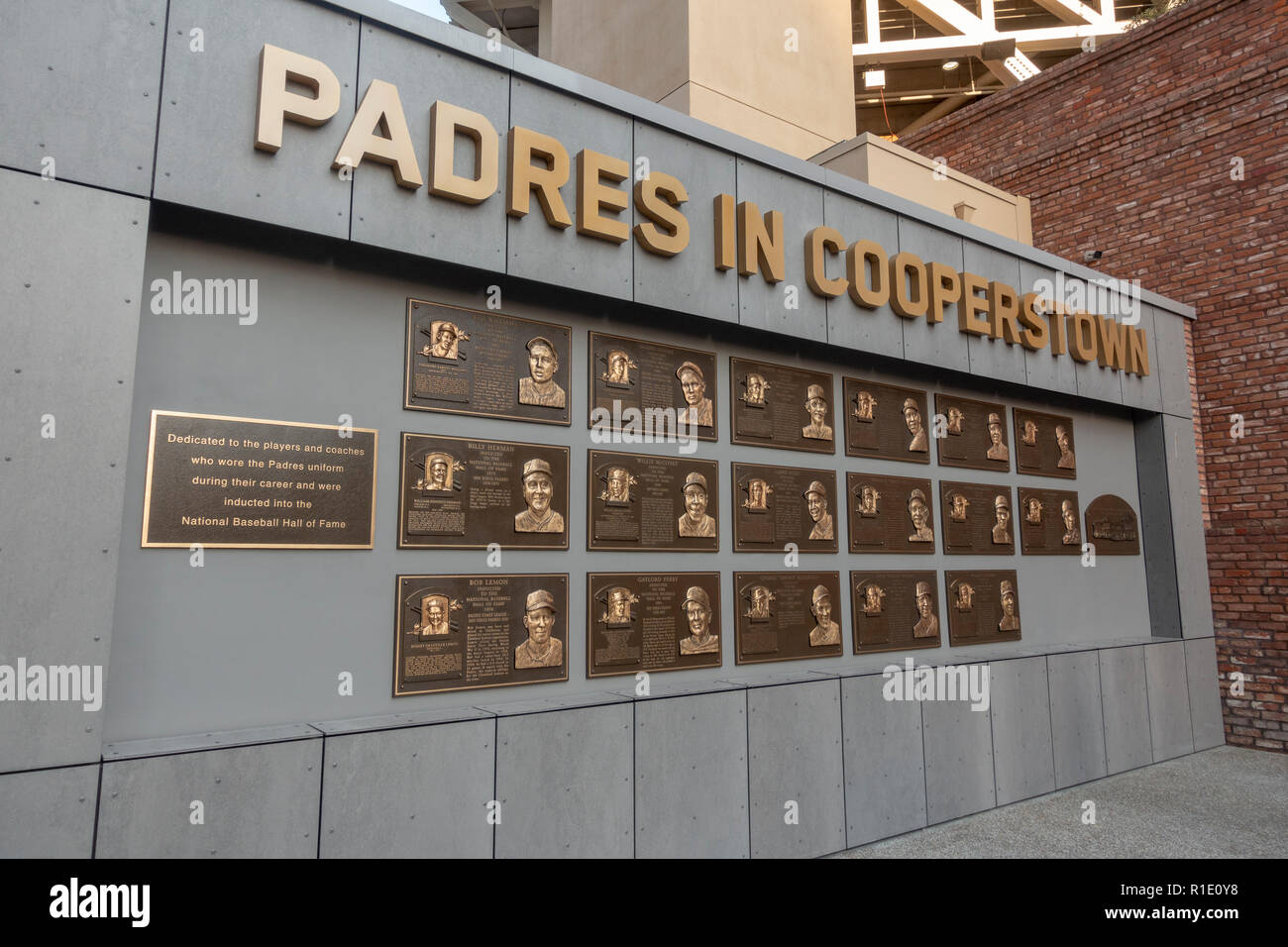 Padres Hall of Fame wall in Petco Park, home of the San Diego Padres  baseball team, San Diego, CA, United States Stock Photo - Alamy
