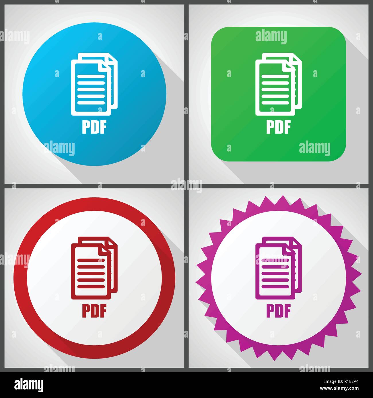 Vector icons with 4 options. Pdf flat design icon set easy to edit in eps 10. ,'Vector icons with 4 options.   f:/SVG/570.jpg,'Vector icons with 4 opt Stock Vector