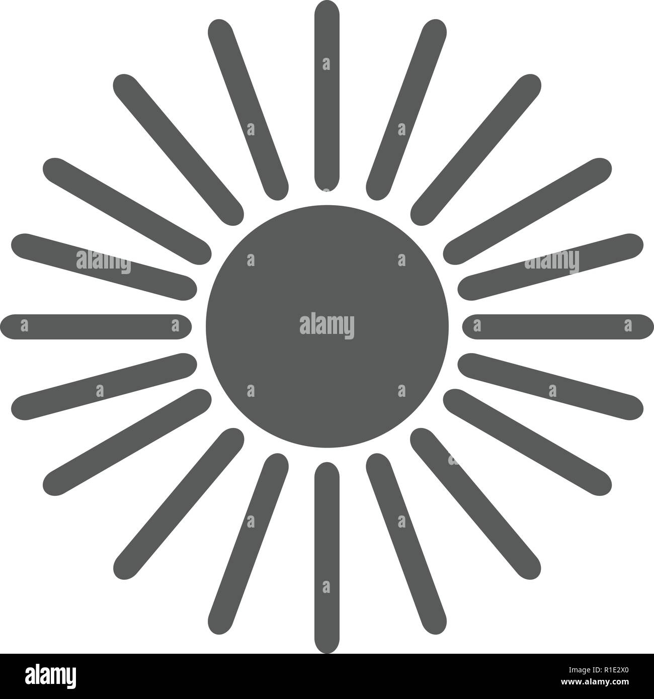 Sun icon vector simple isolated on white background Stock Vector Image ...