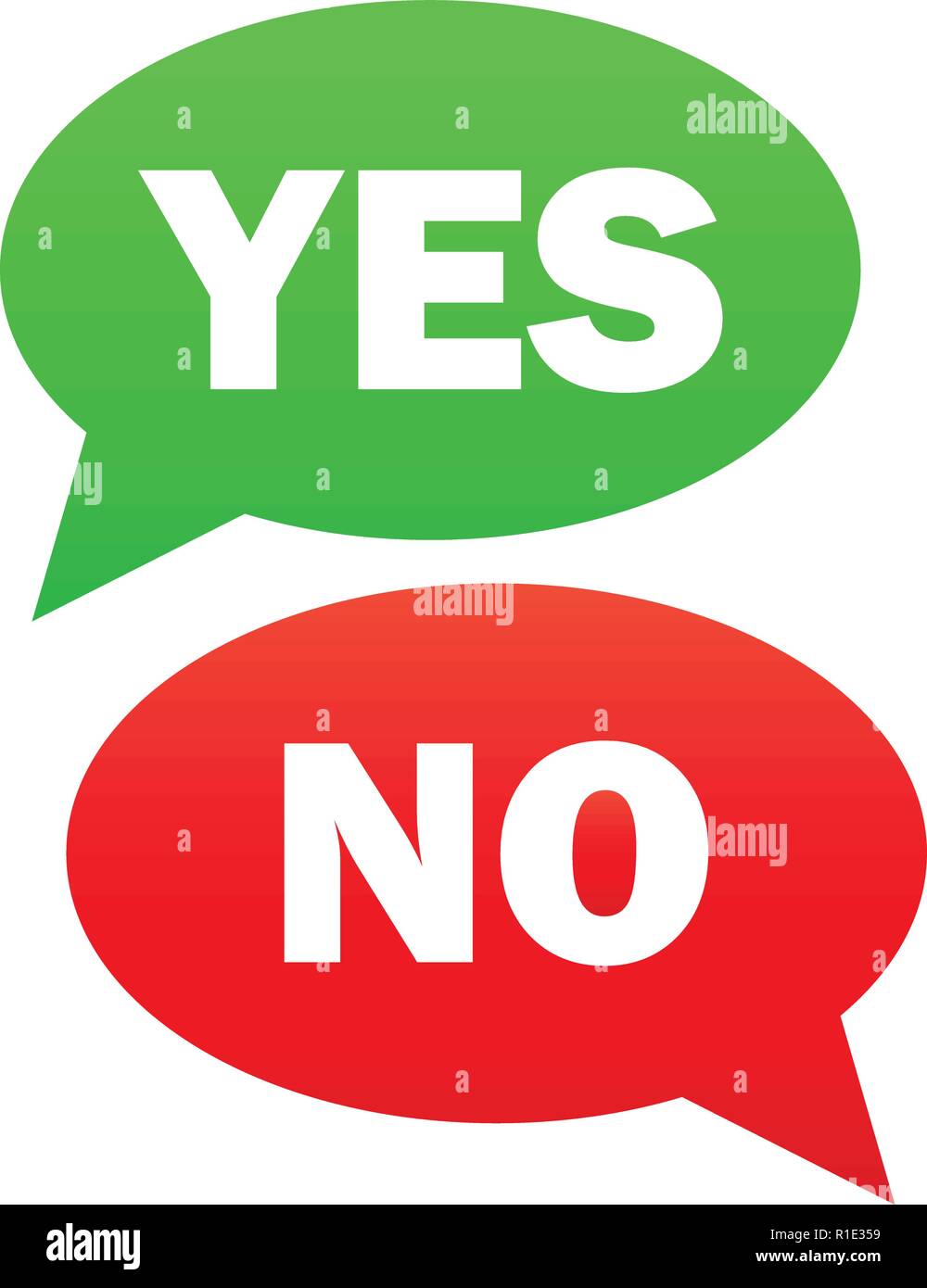 Yes and no icon. Vector simple illustration of yes and no icon isolated