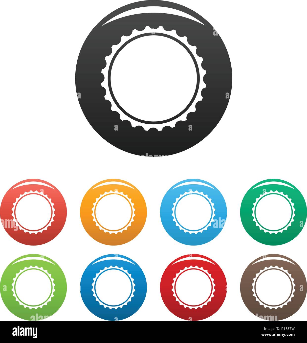Beer cap icons set. Vector simple set of beer cap vector icons in ...