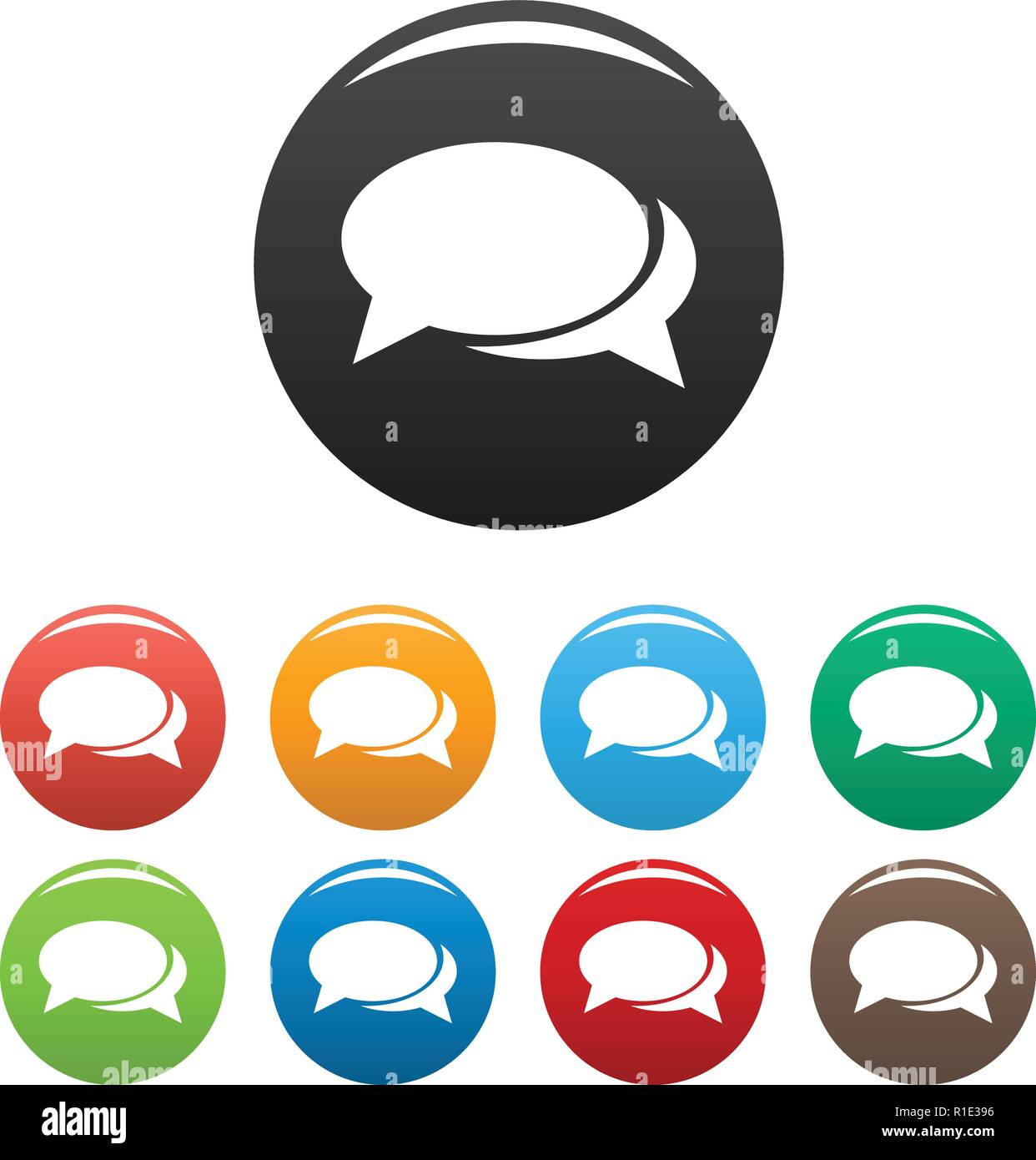 Speech bubbles icons set. Vector simple set of speech bubbles vector ...