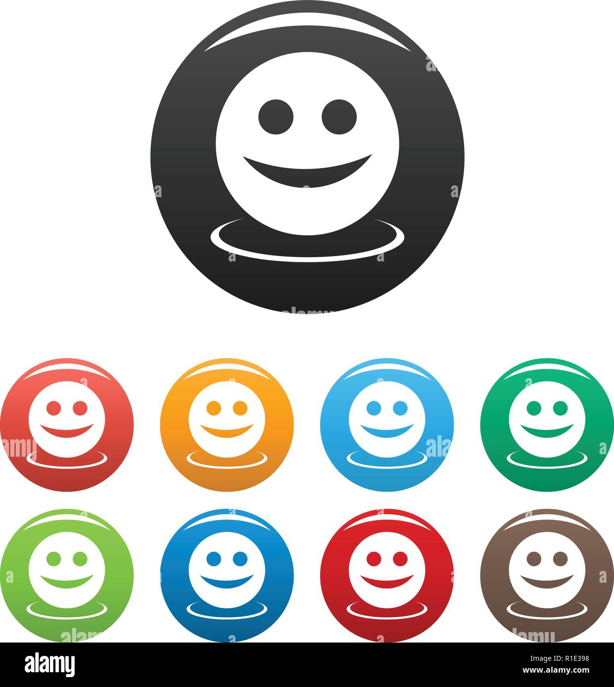 Smile icons set. Vector simple set of smile vector icons in different ...