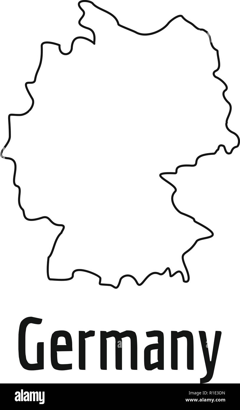 Germany map thin line. Simple illustration of Germany map vector ...