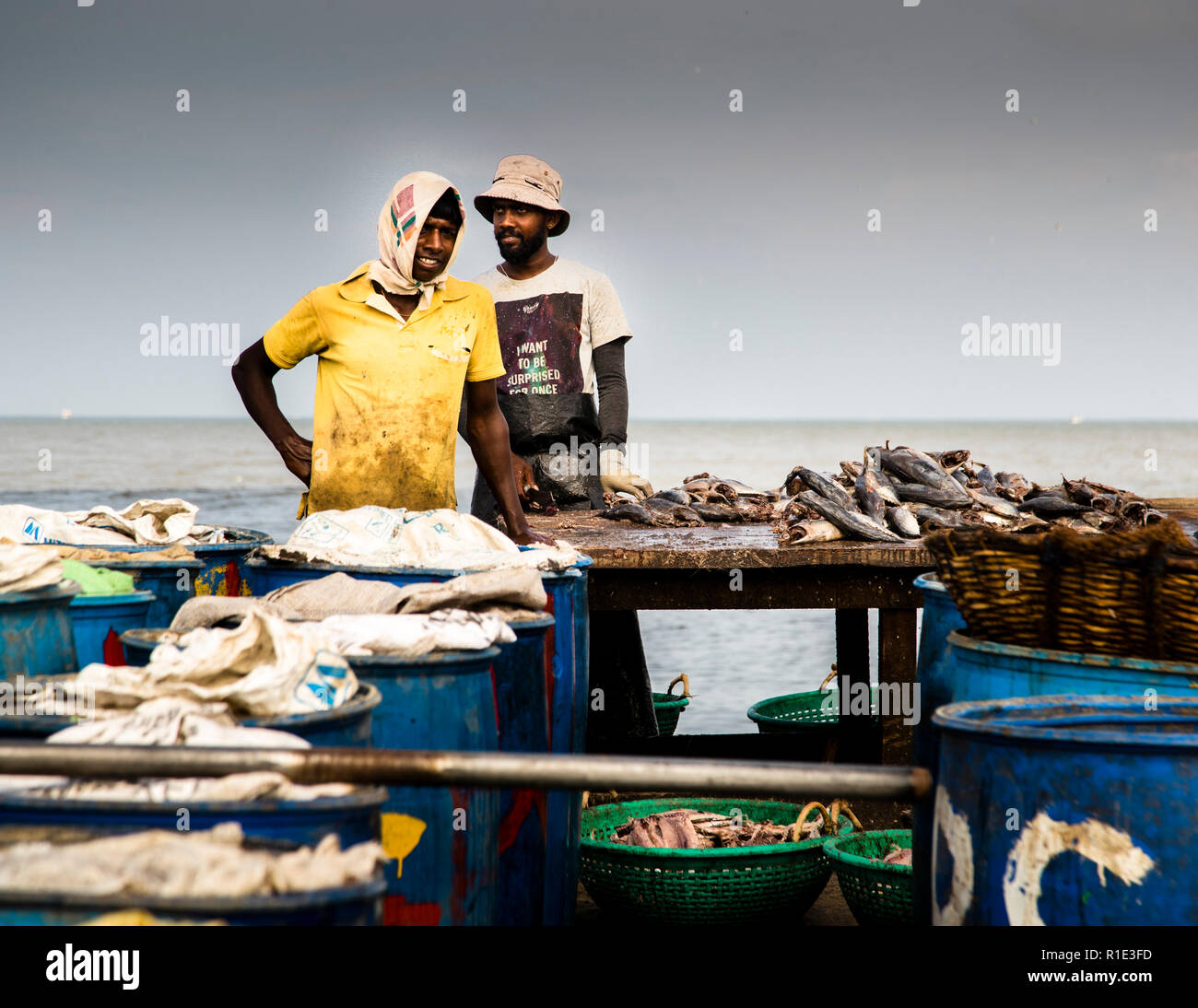 Fishing and salted fish production hot spot of Sri Lanka Stock Photo