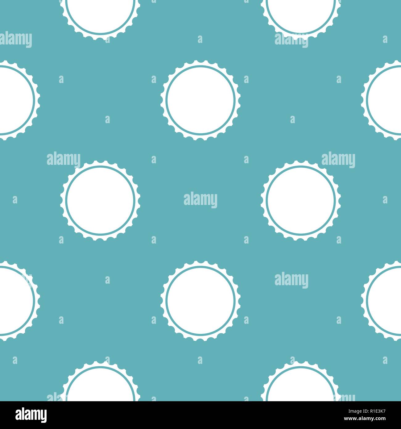 Beer cap pattern seamless blue. Simple illustration of  vector pattern seamless geometric repeat background Stock Vector