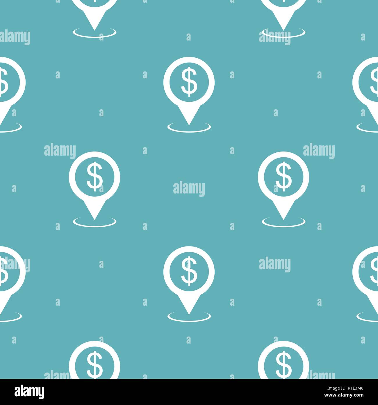 Bank map pointer pattern seamless blue. Simple illustration of  vector pattern seamless geometric repeat background Stock Vector