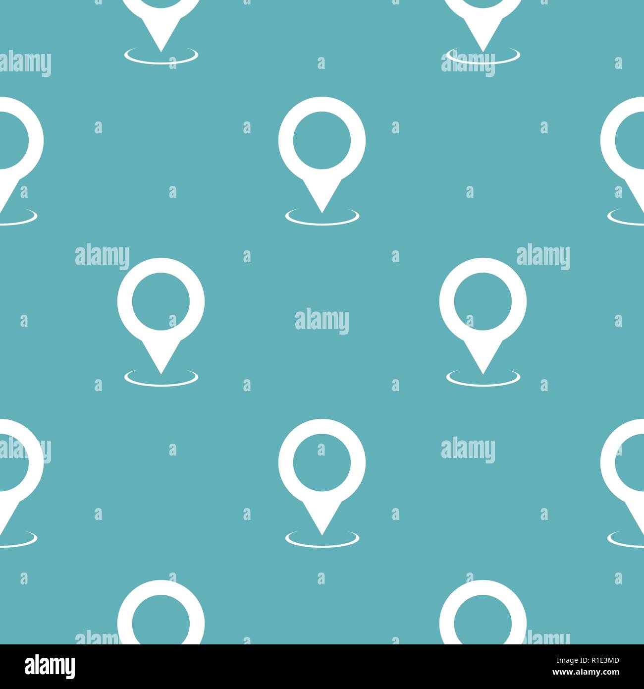 Map pointer pattern seamless blue. Simple illustration of  vector pattern seamless geometric repeat background Stock Vector