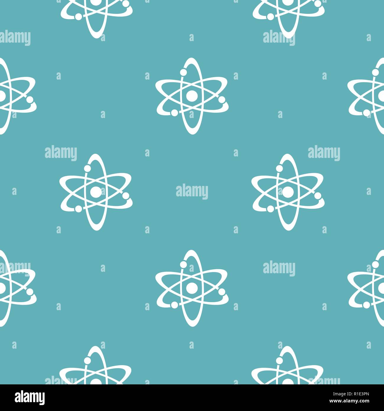 Atom pattern seamless blue. Simple illustration of  vector pattern seamless geometric repeat background Stock Vector