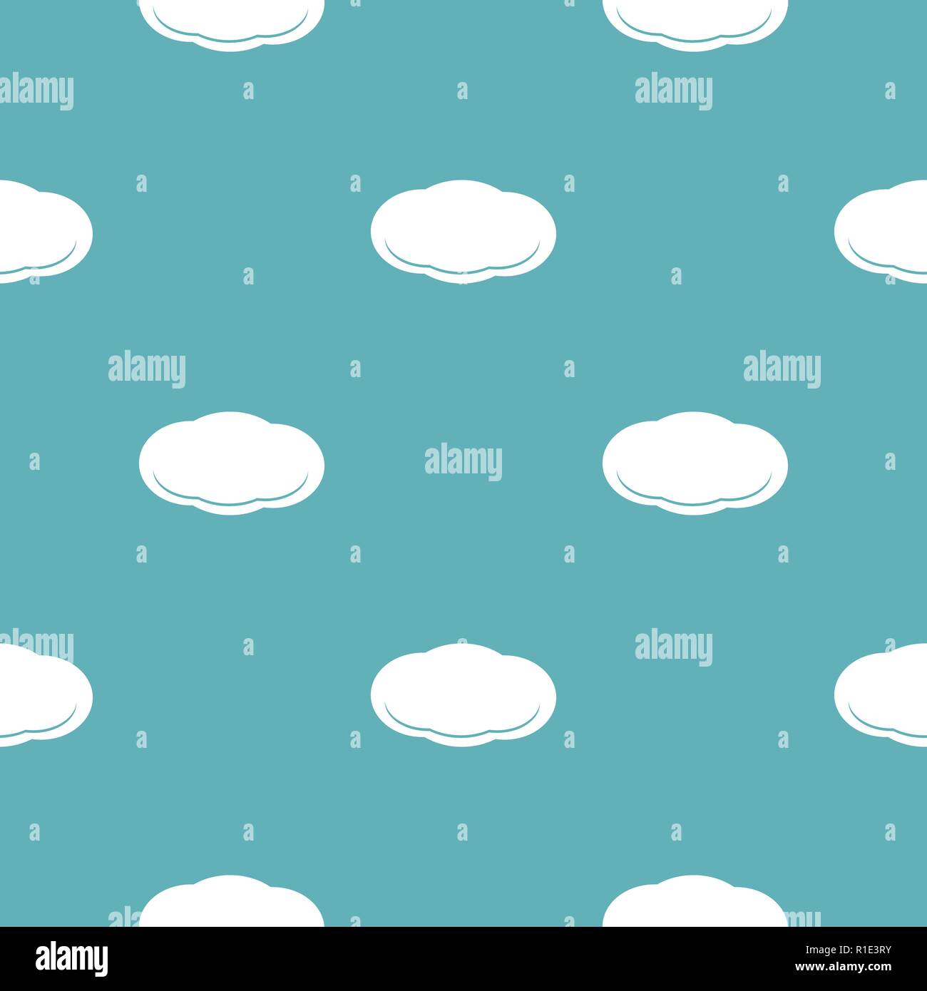 Cloud pattern seamless blue. Simple illustration of  vector pattern seamless geometric repeat background Stock Vector