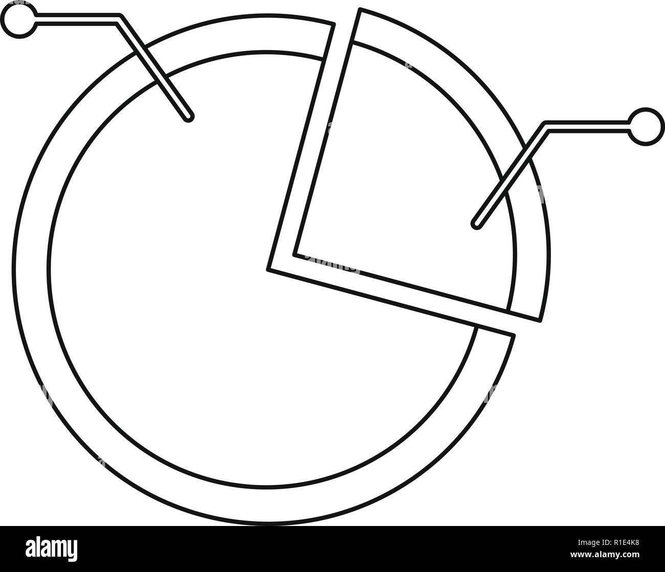 Pie chart icon. Thin line illustration of pie chart vector icon for any ...