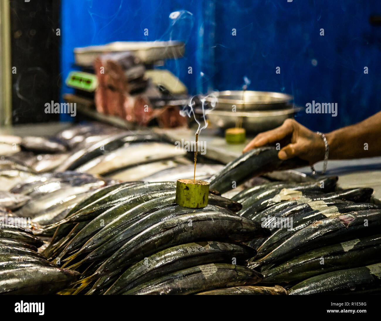 Fish market in Sri Lanka Stock Photo