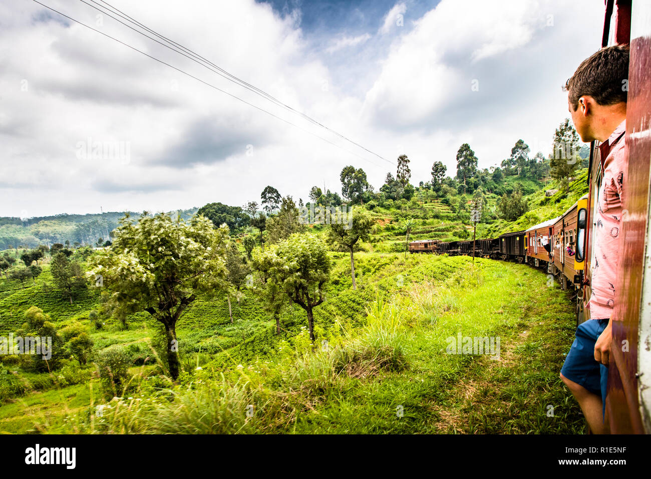 Express-Train in Sri Lanka Stock Photo