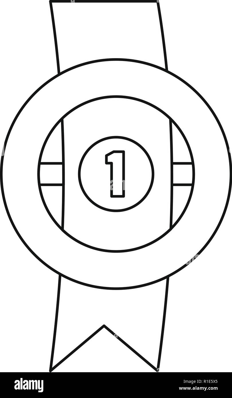 Award ribbon icon. Thin line illustration of award ribbon vector icon ...