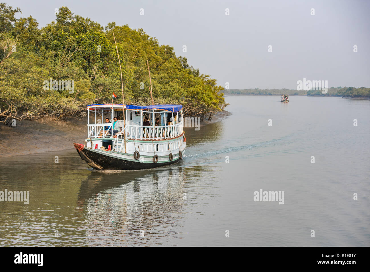 A passenger ferry in the Sundarbans, West Bengal, India Stock Photo