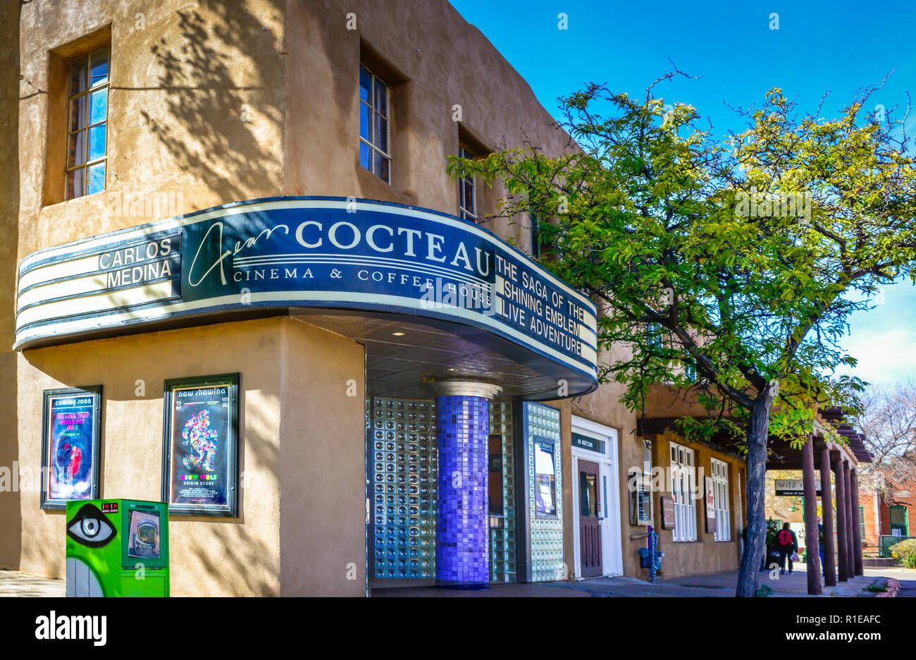 The Jean Cocteau Cinema is a historic movie theater located in the Railyard  arts district of Santa Fe, NM, and owned by author George R. R. Martin  Stock Photo - Alamy