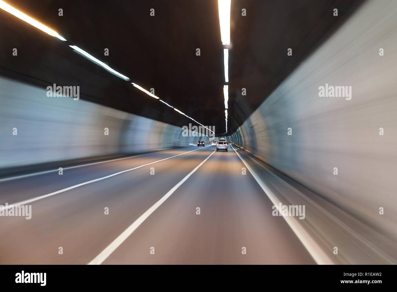 Driving in a tunnel Stock Photo Alamy
