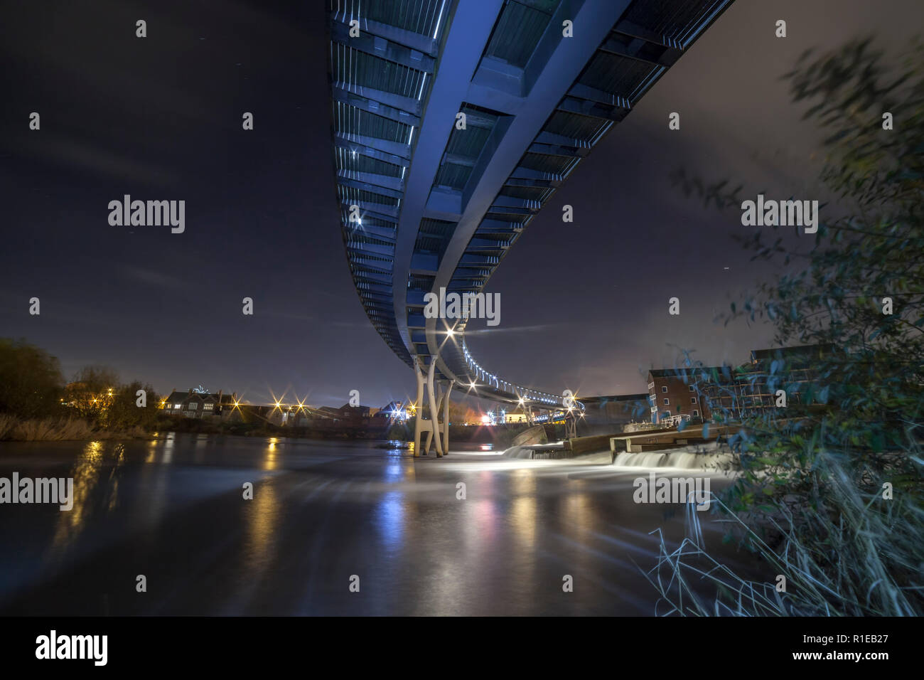 Castleford Footbridge over the River Aire Stock Photo