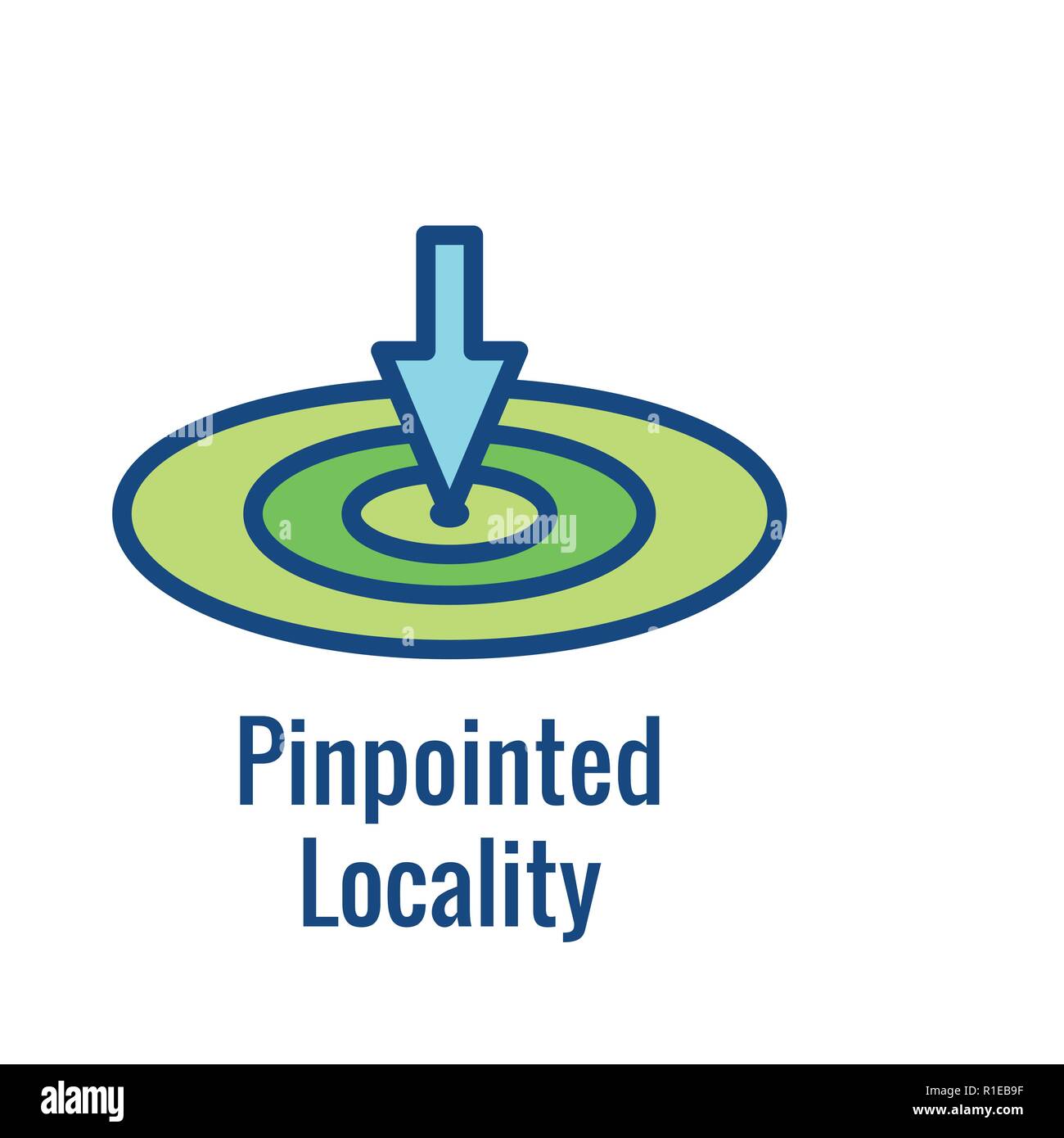 Geo Location Targeting with GPS Positioning and Geolocation Icon Stock