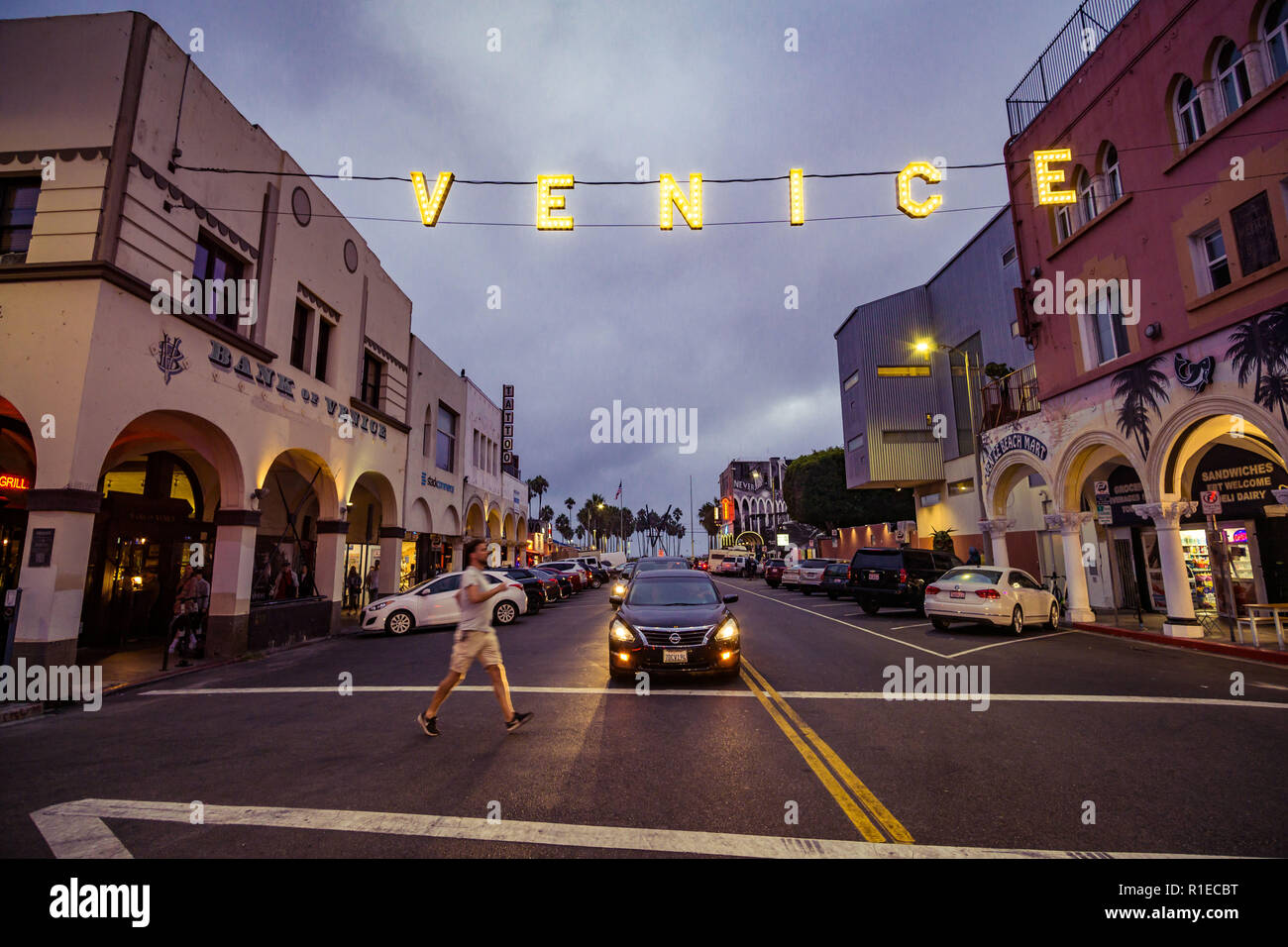The famous sign at Venice Beach, Los Angeles, California Stock Photo