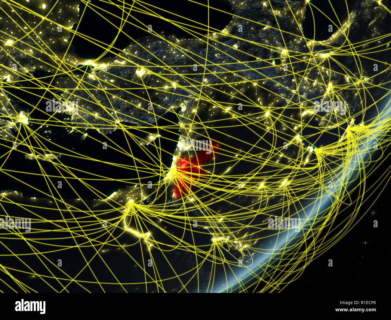Jordan network map hi-res stock photography and images - Alamy