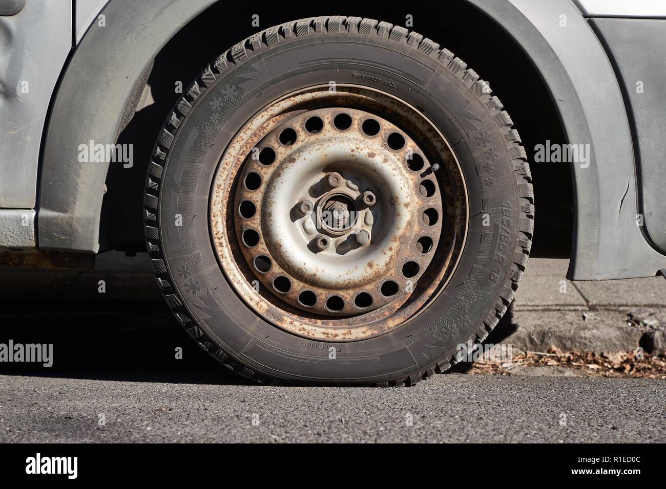 Rusty Car Wheel Stock Photo Alamy
