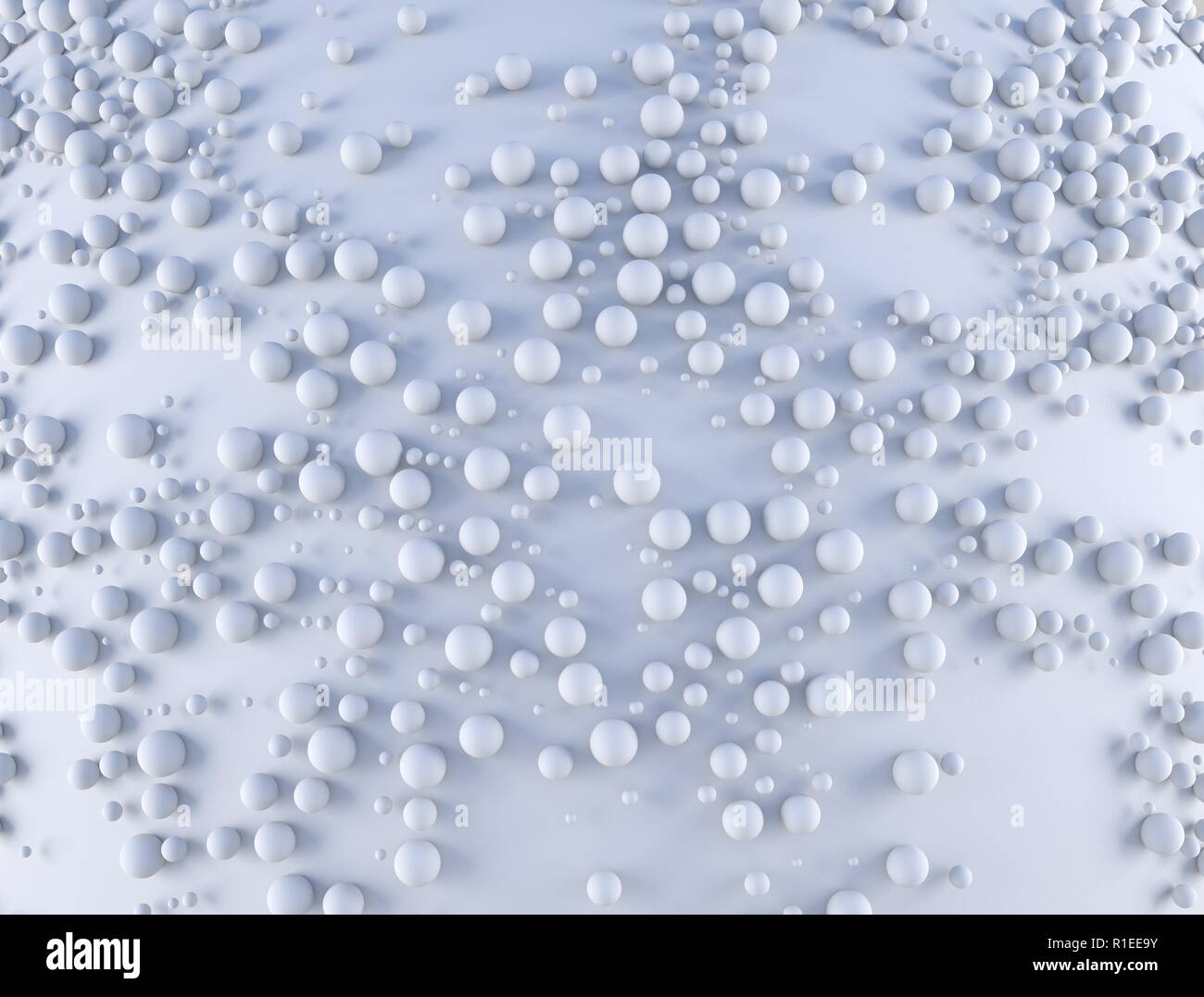 Abstract background with a lot of spheres with random scale on the ...