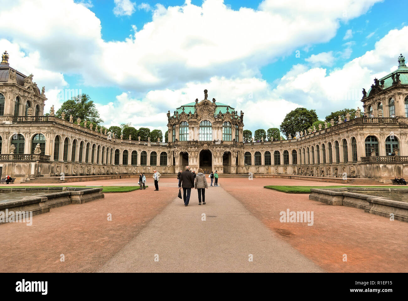 Dresden, Germany. May 13, 2014: Zwinger - Dresden complex of four buildings. In the Middle Ages it was called the Zwinger part of the fortress between Stock Photo