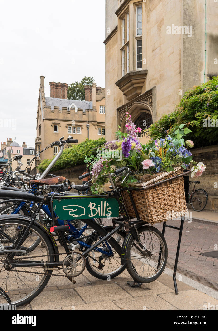 Pretty, decorated bicycles in Cambridge, England, UK Stock Photo Alamy