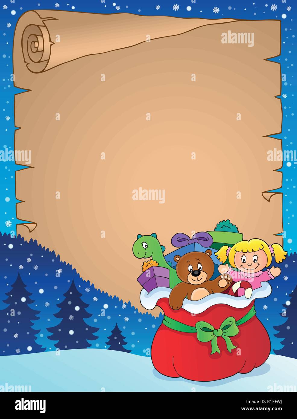 Christmas bag topic parchment 1 - eps10 vector illustration Stock ...