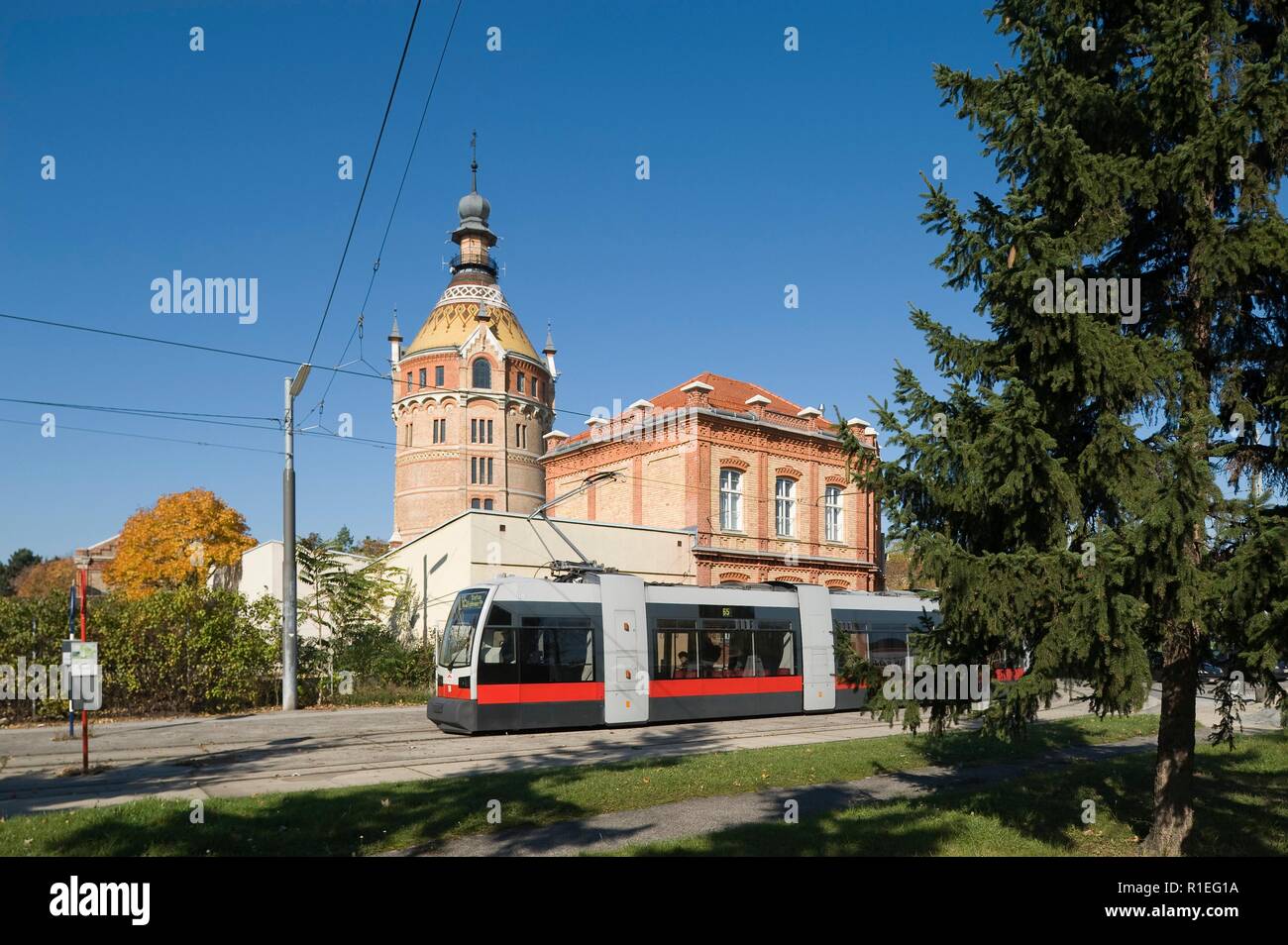 Wien, Straßenbahn, Endstation Stefan-Fadinger-Platz - Vienna, Tramway Stock Photo