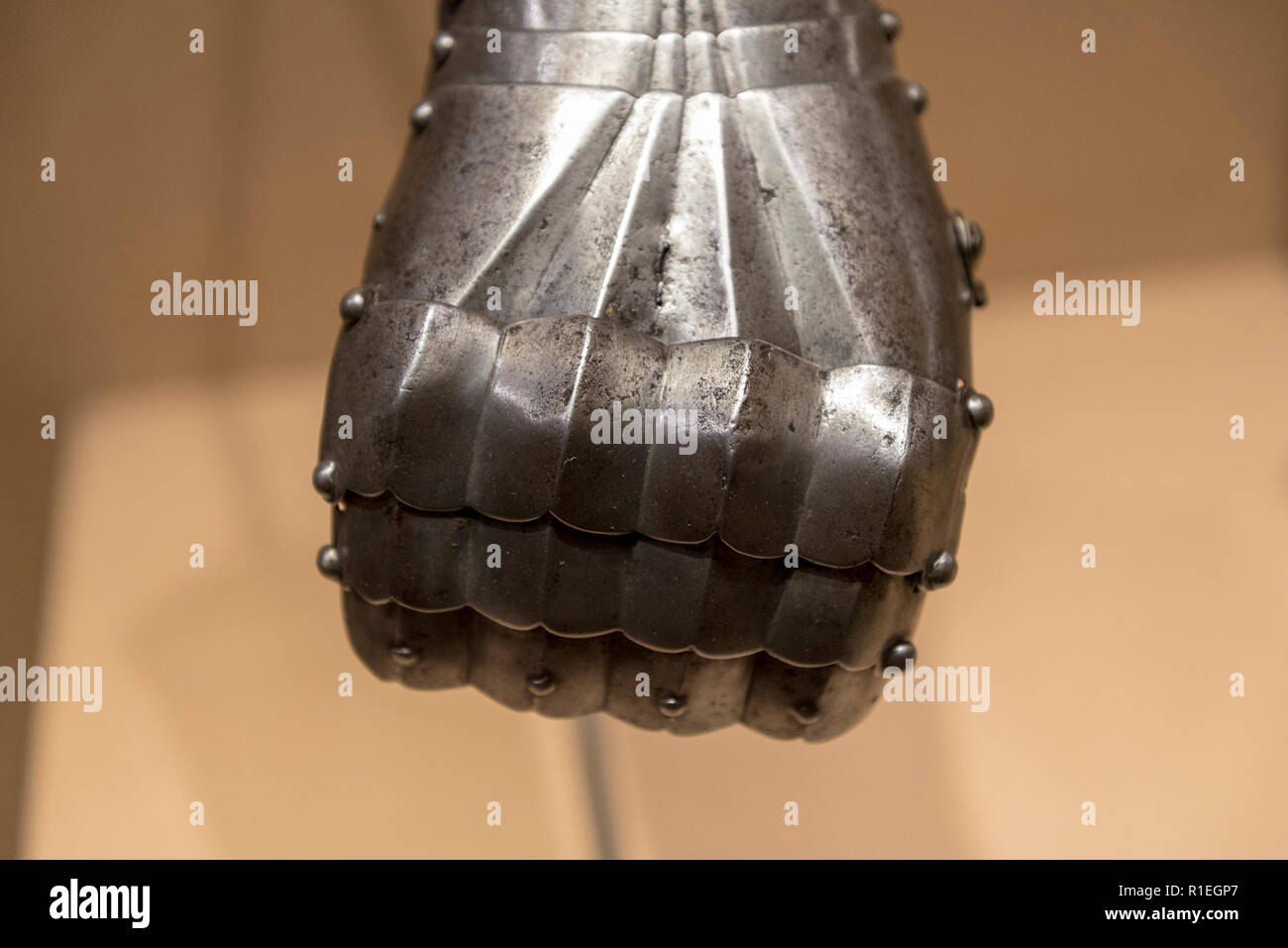 Hand protective equipment of the medieval knight. Element protective