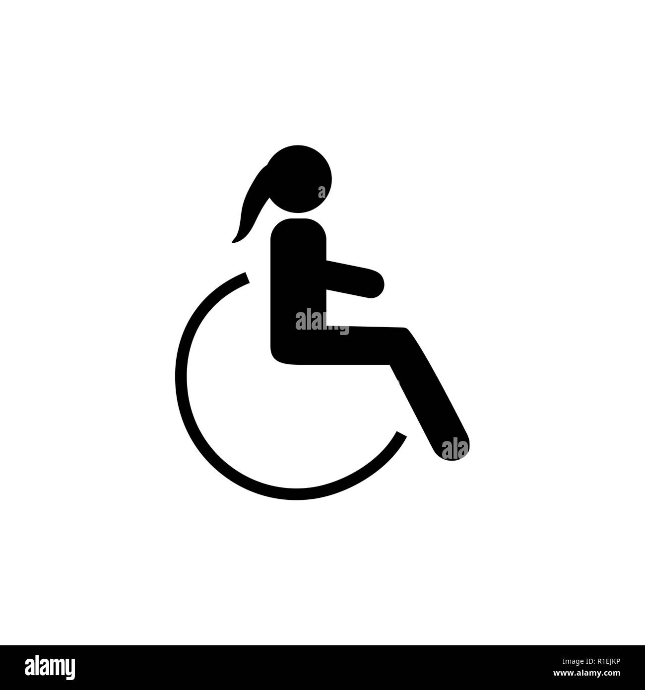 Disabled icon. Woman Vector illustration flat Stock Vector