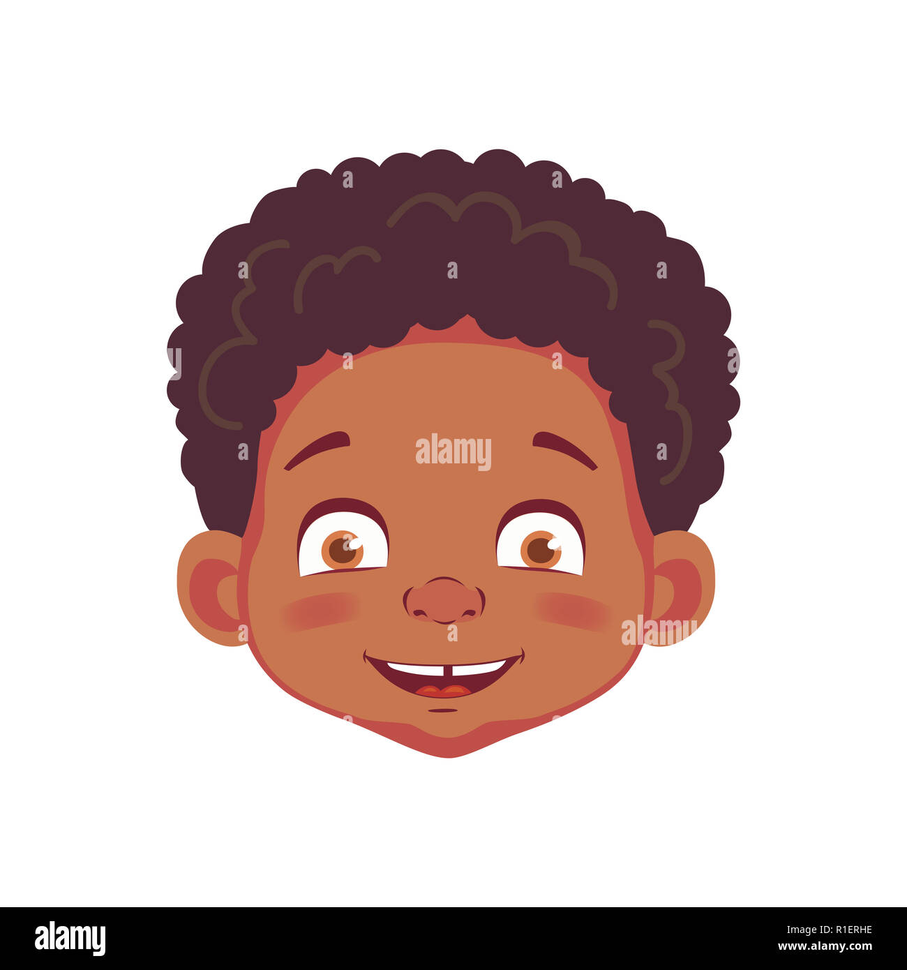 Face of African boy. Emotions of african american boy. Facial