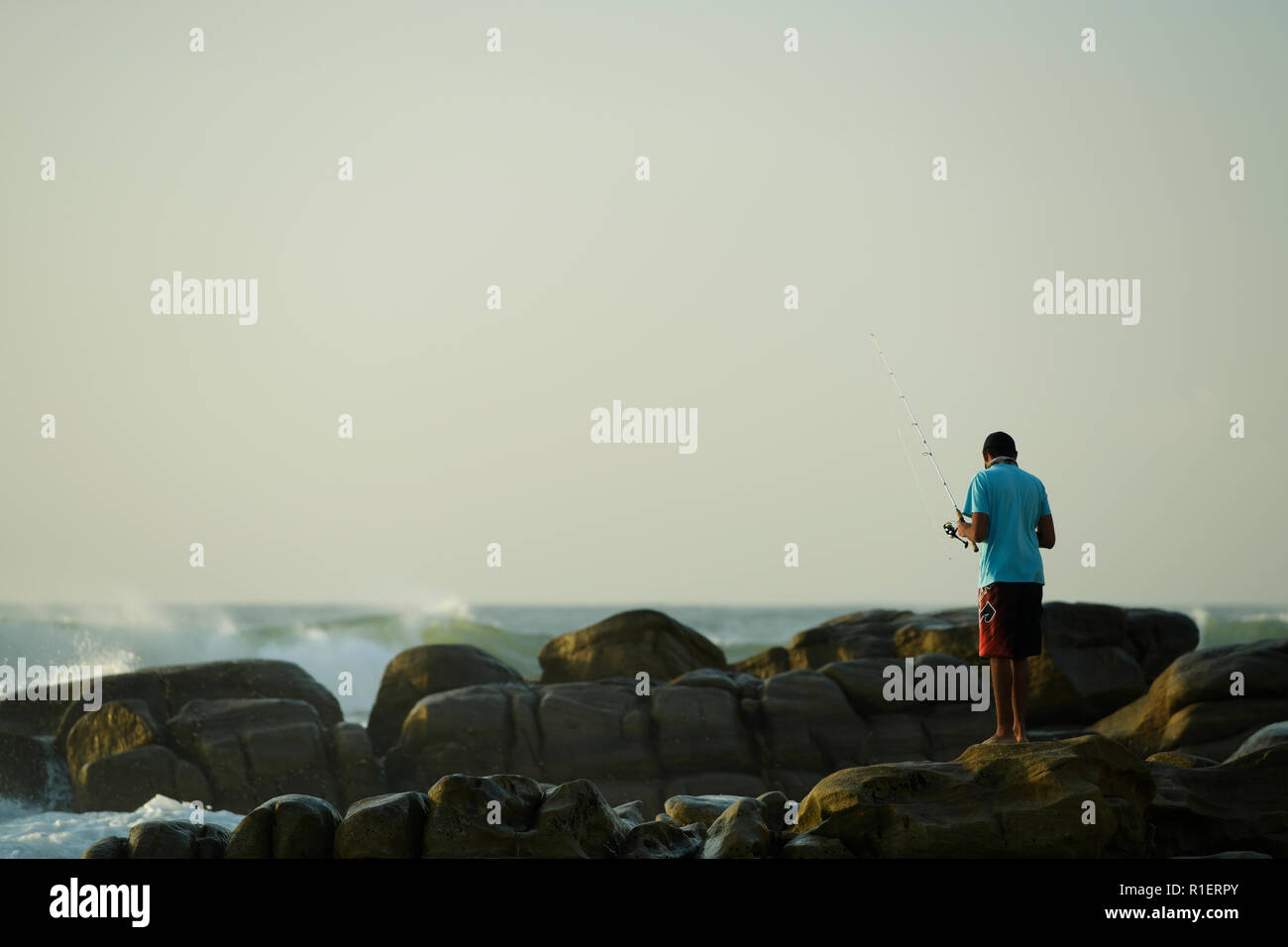 Durban, KwaZulu-Natal, South Africa, single young adult man standing on ...