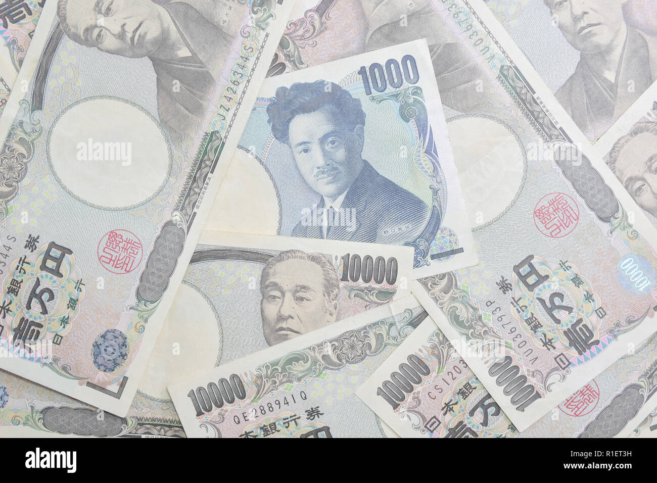 Banknotes Of The Japanese Yen 1 000 Yen 10 000 Yen Stock - 