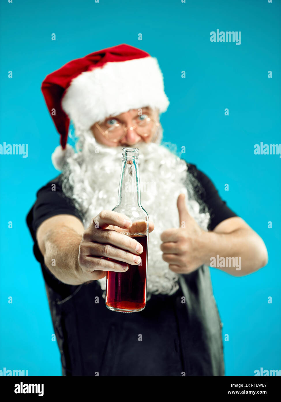 Portrait of Man in Santa Claus Costume - with a Luxurious White Beard ...