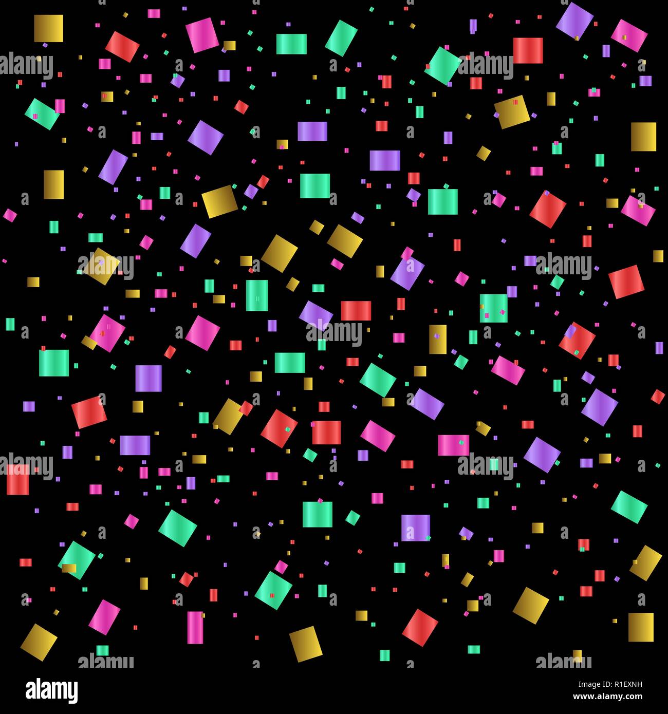 Colorful confetti ribbons festive background. Vector illustration Stock