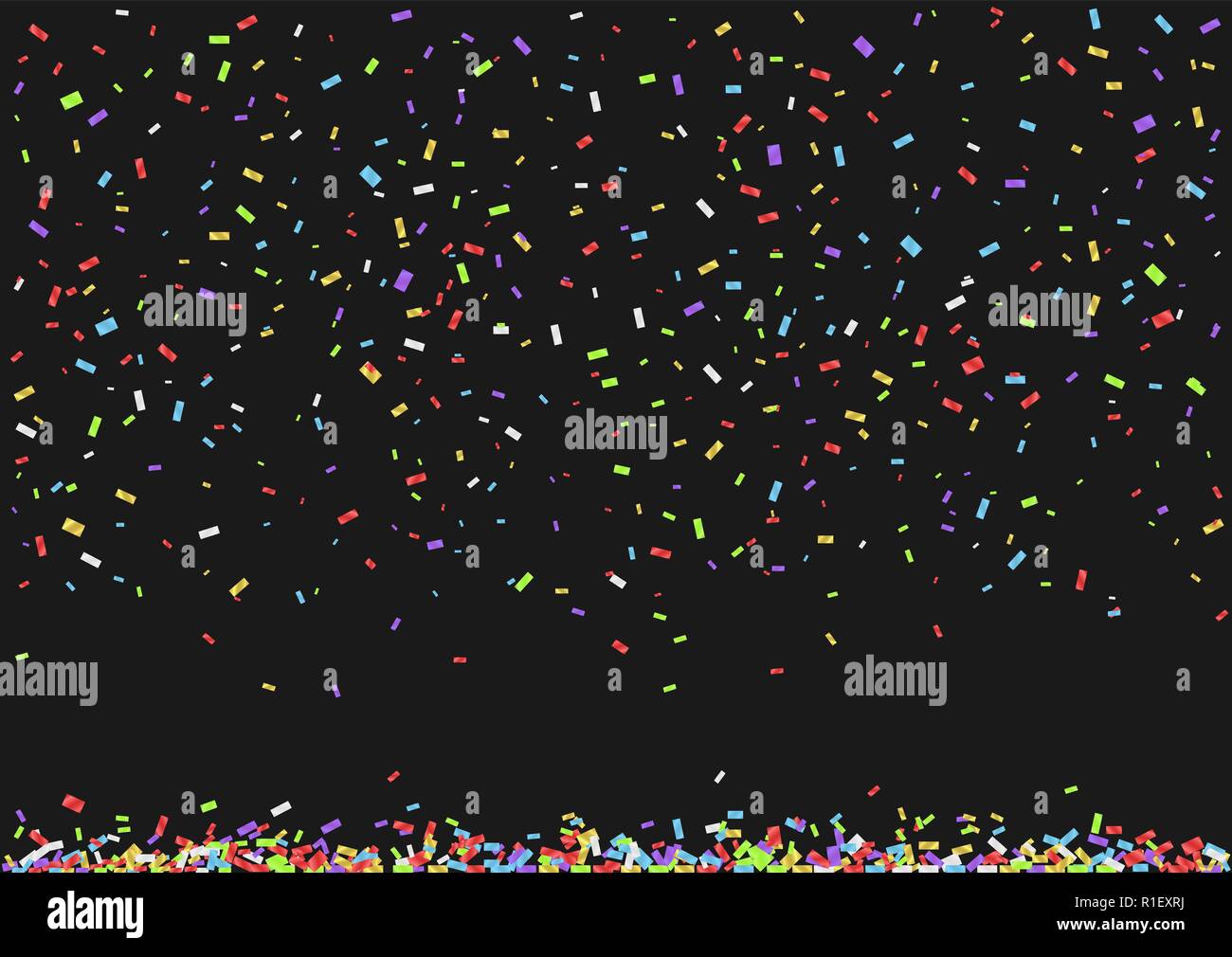 Colorful confetti ribbons festive background. Vector illustration Stock